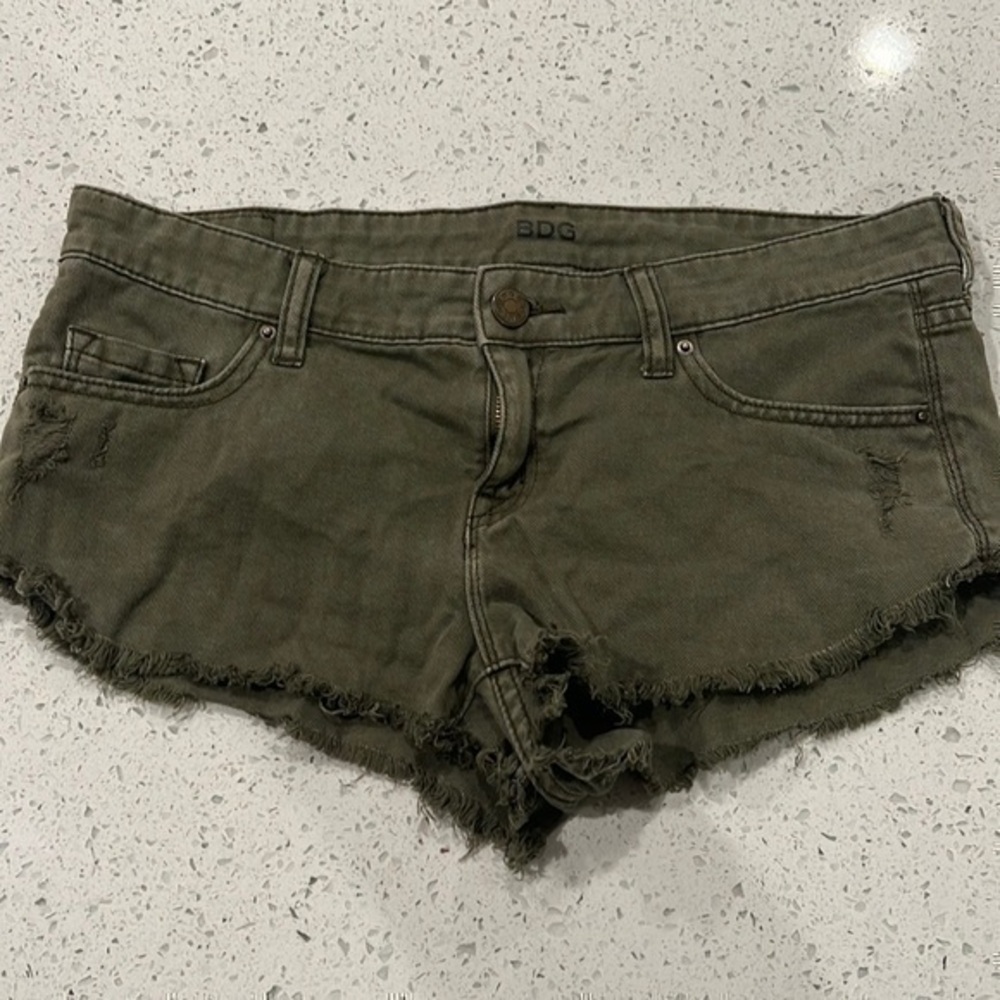 BDG Olive Green Jean Low rise Shorts